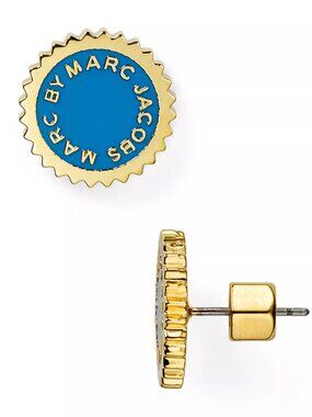 MARC JACOBS Saw Tooth Enamel Disc Stud Earrings NWT